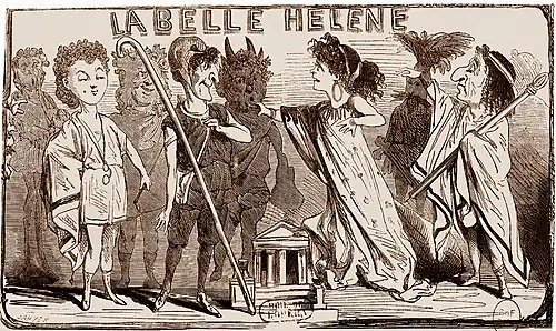 sketch of male and female characters in Ancient Greek costumes