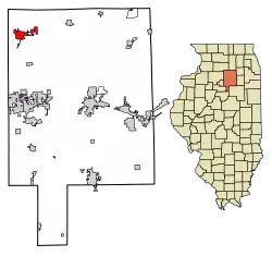 Location of Mendota in LaSalle County, Illinois.