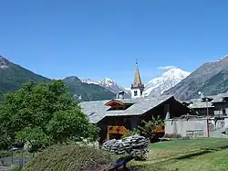 La Salle with the Mont Blanc in the background.