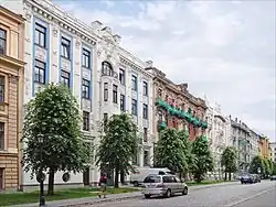Buildings on the Albert Street in Riga, Latvia
