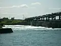 Lake Superior compensating works with a high rate of water flow (equivalent of 6 gates fully open)