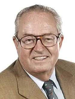 Head shot of Le Pen smiling