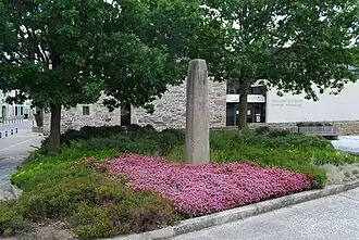Plourin Menhir : Once a milestone on the Roman road.