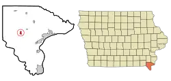 Location of Donnellson, Iowa