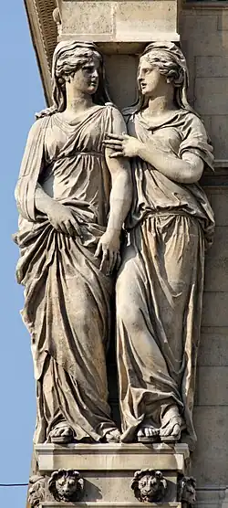 Double Carytides on the Pavillon de l'Horloge of the cour Carrée, Louvre Palace (1639–40)