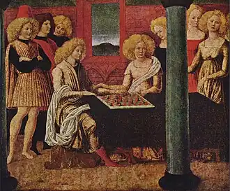 Image 38Liberale da Verona, The Chess Players, c. 1475 (The Metropolitan Museum of Art) (from Chess in the arts)