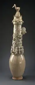Lidded funerary urn (ping) with crane and dragon, late Southern Song dynasty, about 1200–1279