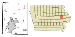 Location of Prairieburg, Iowa