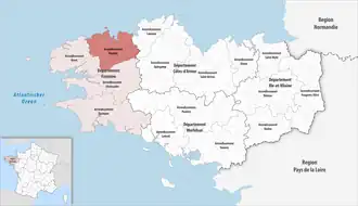 Location within the region Brittany
