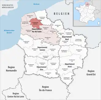 Location within the region Hauts-de-France