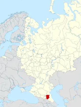 Location of Chechen Republic