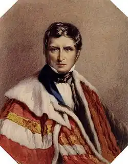 Half-length watercolour portrait