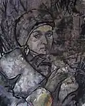 "Self-Portrait in Winter", 1995, 60×60, paper, watercolor