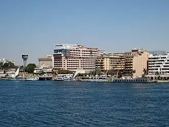 City view of Luxor on the east bank of the Nile River