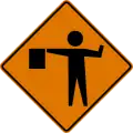 CW20-7a Flagger ahead (symbol sign)