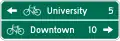 D1-2c Bicycle Destination and Distance (2-line)