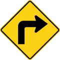 W1-1 (D) Turn right