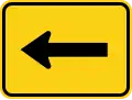 W16-5p (I) Supplemental arrow to the left (plaque)