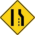 W4-2 (D) Lane ends on the right
