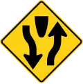 W6-1 Divided highway starts
