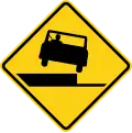 W8-17 (D) Dangerous shoulder on the right