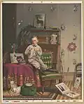 Making the kite copied by Louis Kurz, of the Chicago Lithographing Company, after Wm. Cogswell's painting[15]