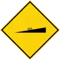 Uphill slope ahead with gradient of 10%