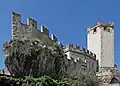 Goethe's view of Castello Scaligero, when interrupted as he described in Italian Journey (click on image for quotation).
