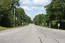 Looking north at the &nbsp;community of Manitowish Waters on County Road W