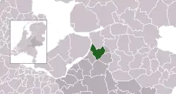 Highlighted position of Oldebroek in a municipal map of Gelderland