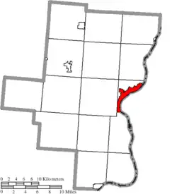 Location of Gallipolis in Gallia County, Ohio