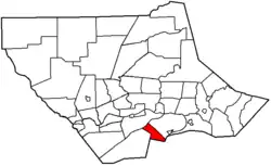 Map of Lycoming County, Pennsylvania highlighting Brady Township