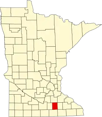 State map highlighting Steele County