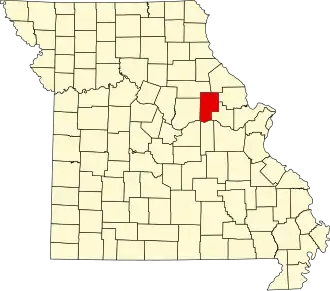 A state map highlighting Montgomery County in the eastern part of the state.