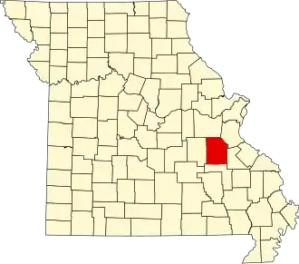 A state map highlighting Washington County in the southeastern part of the state.