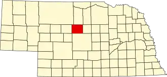 State map highlighting Blaine County