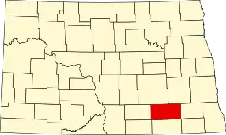 State map highlighting LaMoure County