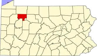 State map highlighting Forest County