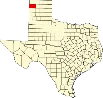 State map highlighting Hartley County