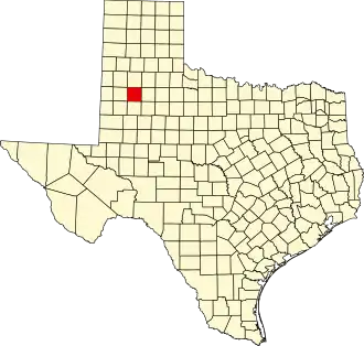 State map highlighting Lubbock County