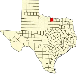 State map highlighting Montague County