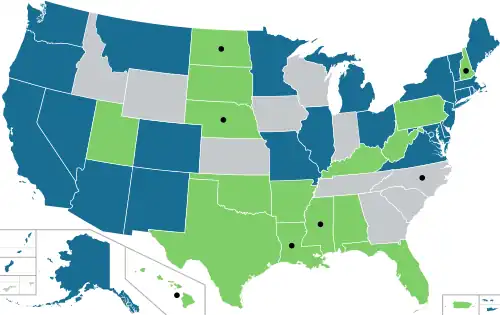 Map of cannabis laws in the US