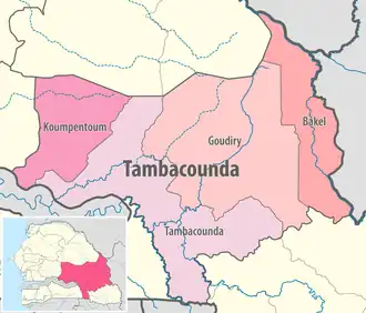 Area of Bakel department in the Tambacounda region since 2008