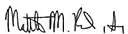 Cursive signature in ink