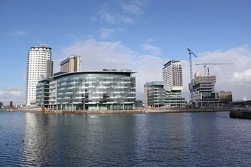 Image 40MediaCityUK being built at Salford Quays (from North West England)