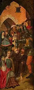Side wing from a Crucifixion triptych, Rijksmuseum Twenthe, "workshop of the Master of Delft".[27]