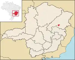Location of Malacacheta in Minas Gerais