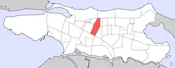 Location of Minillas within the Barrio of Santurce