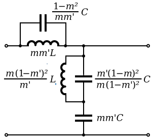 mm′-type low-pass filter series half section