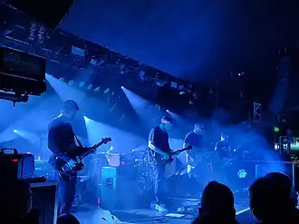 Mogwai at Rock City in 2023. (L–R) Alex Mackay, Martin Bulloch, Barry Burns, Dominic Aitchison, Stuart Braithwaite
